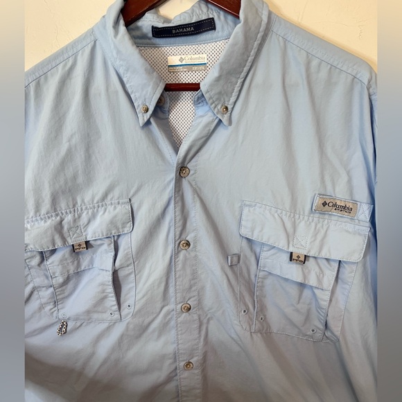 Columbia Bahama PFG Sky Blue Long Sleeve Men’s Shirt 2XT - Picture 1 of 10
